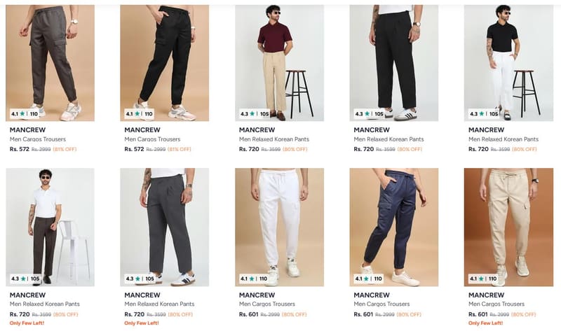 🔥 Myntra MANCREW Men's Trousers Sale 👖✨