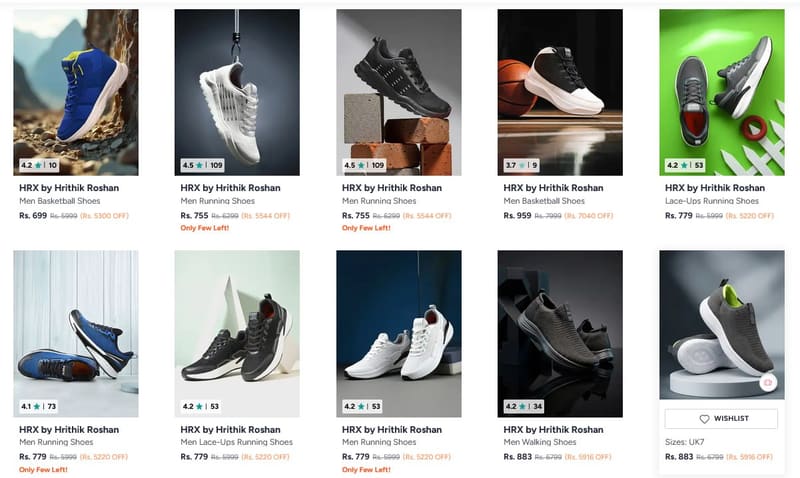 🔥 Myntra HRX by Hrithik Roshan Sports Shoes Sale 👟🔥