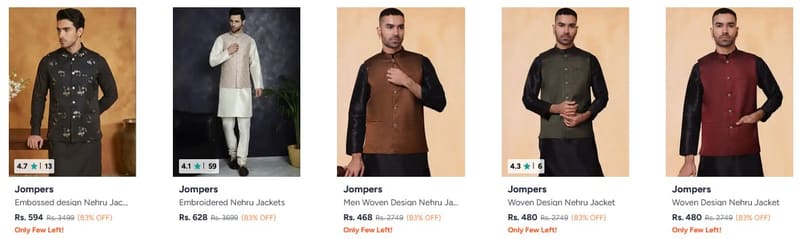 🔥 Myntra Jompers Nehru Jackets Sale 🧥✨