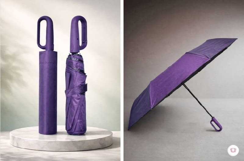 ☔️ Myntra Elegant Homes Purple Solid Auto ON/OFF Waterproof Compact Umbrella 💜✨
