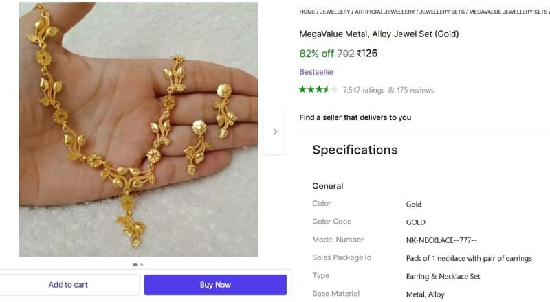🔥  Alloys Jewel Set @ ₹126