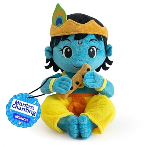 🛒 WonderBuddy Divine Mantra Chanting Baby Krishna with 8 Preloaded Mantras & Aartis, Musical Soft Plush Toy, Best Birthday Gift for Infants, Toddlers & Kids (Medium - 28 Cm)