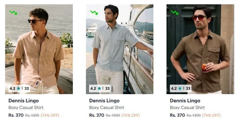 Myntra : Upto 80% off on DennisLingo Clothing 💥