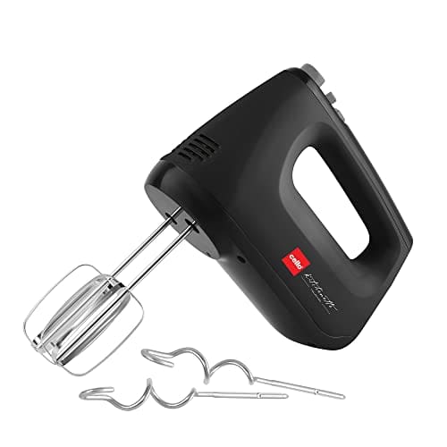 🛒 CELLO Supreme Hand Beater Mixer 400 Watts Black |Turbo Function, 6 Speed Setting, Stainless Steel Interchangeable Beaters & Dough Hook Accessories For Mixing Whisking Beating Blending, 2 Year Warranty
