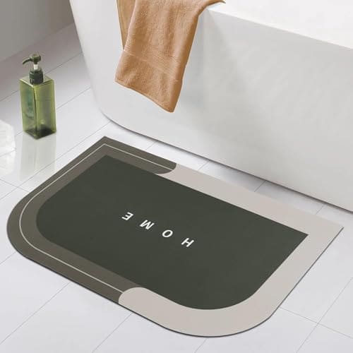Rubber Bath Mat 4 MM, Anti-Skid Water Soaking Bathroom Rug D...