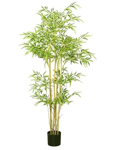 🛒 Home Bloom Artificial Bamboo Plant with Pot, 150 cm (5 Ft) Tall, Realistic Faux Bamboo Tree for Home Decor, Indoor Decorative Plant for Living Room, Office, Bedroom & Reception