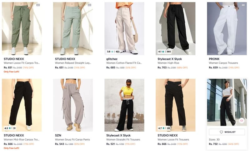 🔥 Myntra FWD GenZ Collection – Cargo Trousers 👖✨
