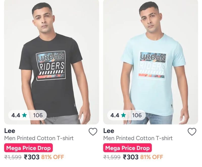 Myntra | Upto 82% Off : Lee Mens Clothing.