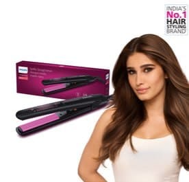 💇 Philips Hair Straightener BHS216/00 with Ceramic Plates - Black & Pink
