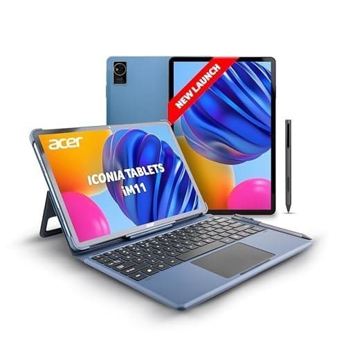🛒 Acer Iconia iM11-22M5G with Stylus Pen + Keyboard| 11.45”90Hz IPS Display, MediaTek 8791T Processor, 8GB RAM + 128GB, 16MP Rear+8MP Front Cam,Wi-Fi + 5G Volte, Android 15,BT 5.2, Slim Metal Body,Blue