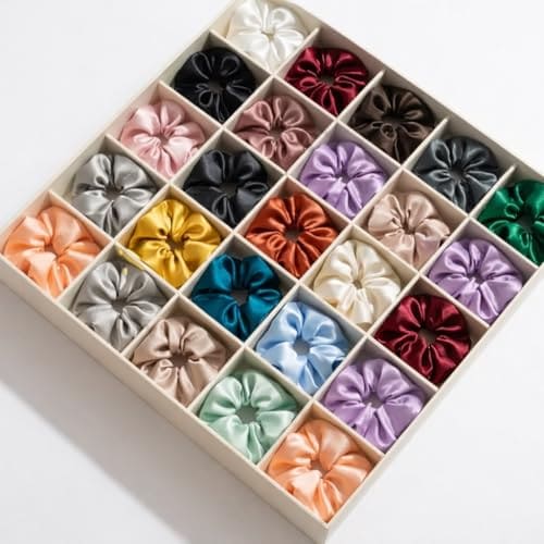 🛒 SIMMI Classic Satin Silk Scrunchies For Women And Girls Set Of 12 Scrunchie for Less Hair fall Hairbands Rubber Band Scrunchies For Girls Best Gift For Mom, Sister And Girlfriend