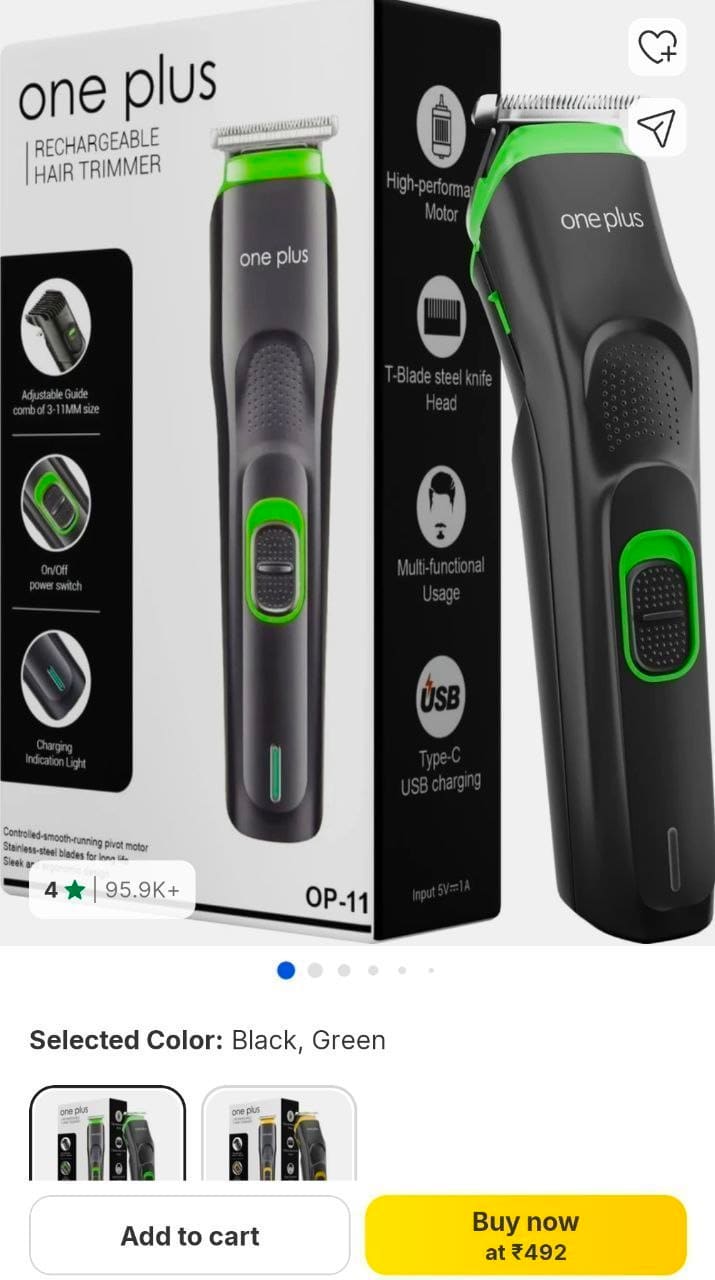 🔥Flipkart | Oneplus Trimmers at ₹492