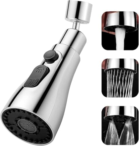 🛒 Flexible Tap Extender for Kitchen Sink | 360° Rotating Faucet Attachment | Splash-Proof Water Saving Nozzle | Universal Fit Faucet Extension | Easy Installation Kitchen & Bathroom Tap Adapter (Pack 1)