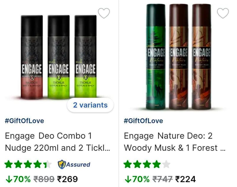Flipkart | Upto 70% Off On Engage Deodorants.