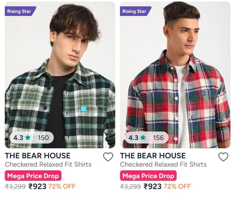 Myntra : Upto 75% Off On The Bear House Clothing.