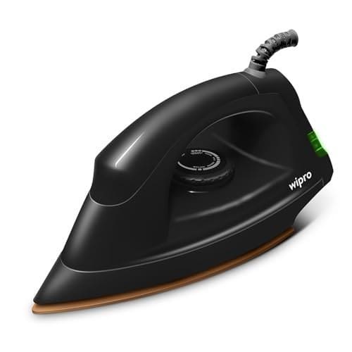 🛒 Wipro GD208 Automatic Electric Dry Iron 1200 Watt With Large LED Indicator | Large Soleplate|Anti Bacterial German Weilburger Double Coated Soleplate | Quick Heat Up - 1200 Watts, Black