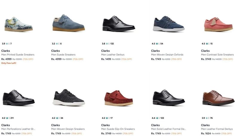 Upto 75% Off On Clarks Mens Footwear.
