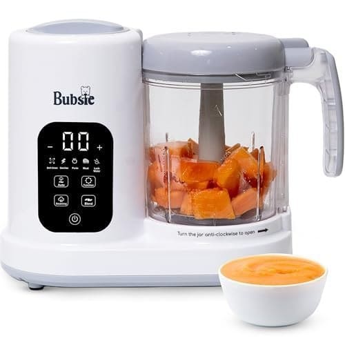 🛒 Bubsie Lil Chef Pro All-in-One Baby Food Processor | Electric Baby Puree Maker, Steamer, Blender, Sterilizer, Warmer & Self-Cleaning Function | Touch Screen BPA-Free 400ml Bowl | 1 Year Warranty