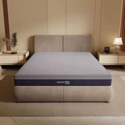 🛒 SleepyHug AirCell Ortho SpineX PRO Orthopedic CoolFlow Memory Foam 5 Inch Mattress with Honeycomb Grid, Perfect for Double Bed Size White & Blue (LxWxH -72x48x5 Inch)