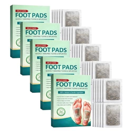 🛒 Herbal Detox Foot Pads for Toxin Removal | Bamboo Vinegar Foot Patches for Feet Cleansing & Sleep Aid | Overnight Use | Foot Patch with Acupoint Micro-Massage Technology For Men And Women (50 Pads)