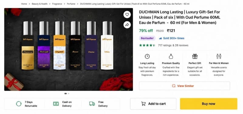 🔥 Pack of 6 Perfume @ ₹121