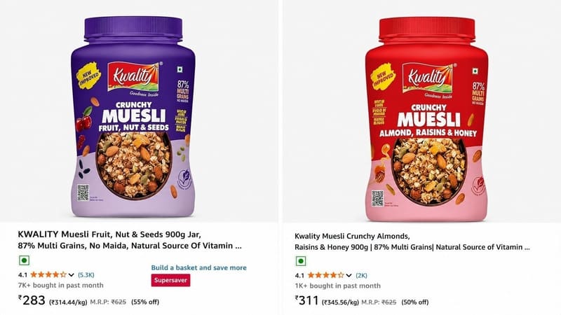 Upto 60% Off On Kwality Muesli Crunchy Fruit & Nut 1 Jar