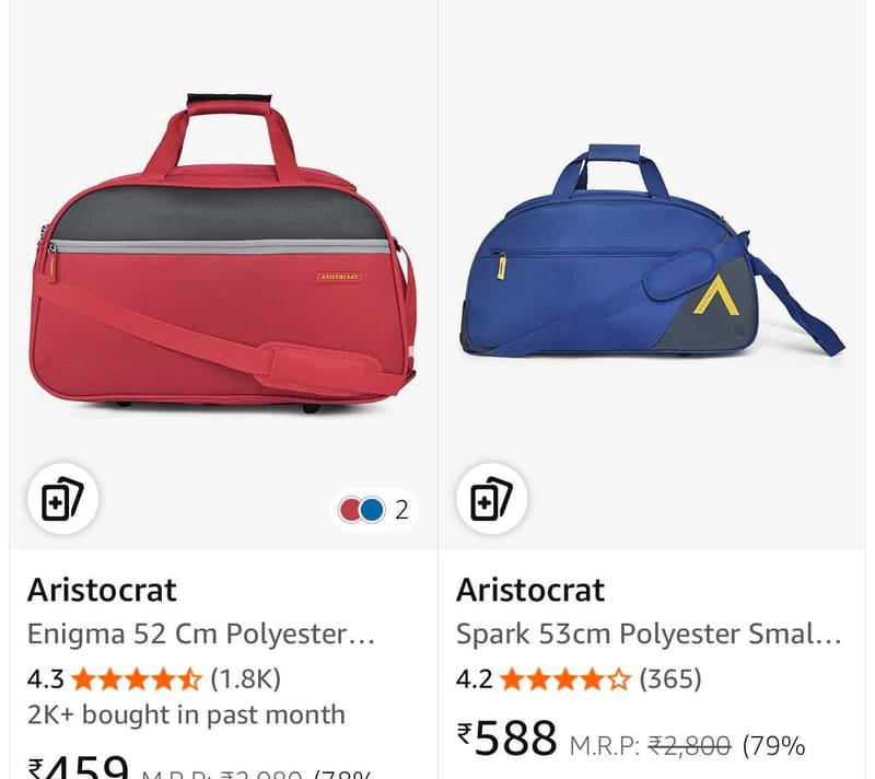 Aristocrat Duffle Bag Starts 459.
