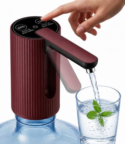 🛒 Ashpo Rechargeable Automatic Water Dispenser Pump for 20 Litre can Bottle with 3 Timer Modes, Type-c Charging, Folding Hose and BPA Free Electric Water Pump for Home & Office
