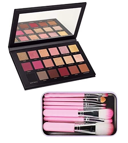 🛒 MKSL Ultimate Pigmented Colors Eyeshadow Palette Long Wearing And Easily Blendable Eye Makeup Palette Matte, Shimmery And Metallic Finish - Multicolor & 7 Pcs Makeup Brush Combo Set