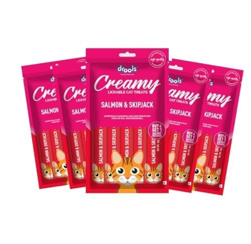 Drools Creamy Lickable Cat Treats (75g x 5 Pouches) Total 37...