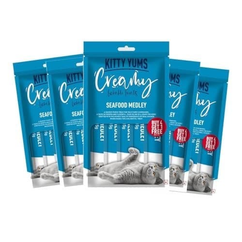 Kitty Yums Creamy Lickable Cat Treat (75g x 5 Pouches) Total...