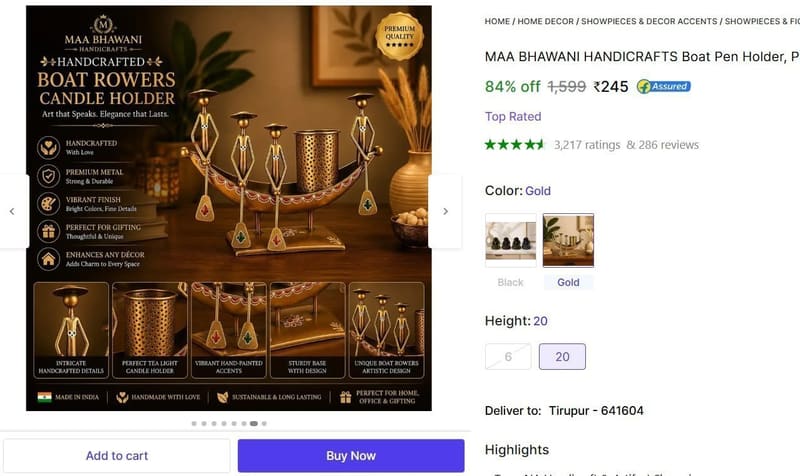 🔥  Pen Stand Decorative Showpiece @ ₹245