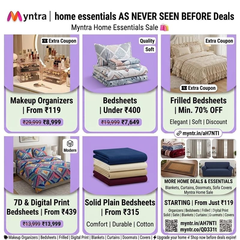 🏡 Myntra Home Essentials Sale ✨🛍️