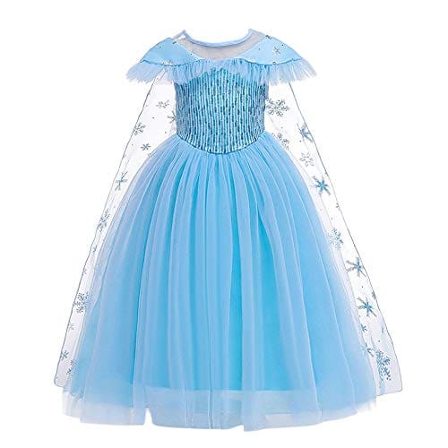 🛒 Hopscotch Girls Sequin Embellished Floor Length Ball Gown in Blue Color for Ages 6-7 Years