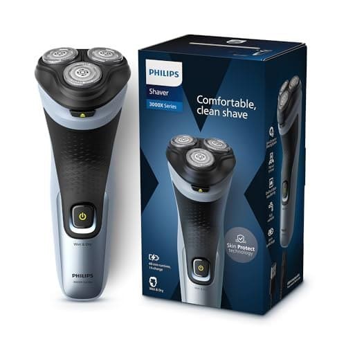 🛒 Philips World's No.1 Electric Shaver for Man|3D SkinProtect Flex Heads|Trimmer Pop-out|27 Self-Sharpening Blades|ComfortCut|100% Waterproof|45 Mins Runtime|2yr warranty|X3063/03