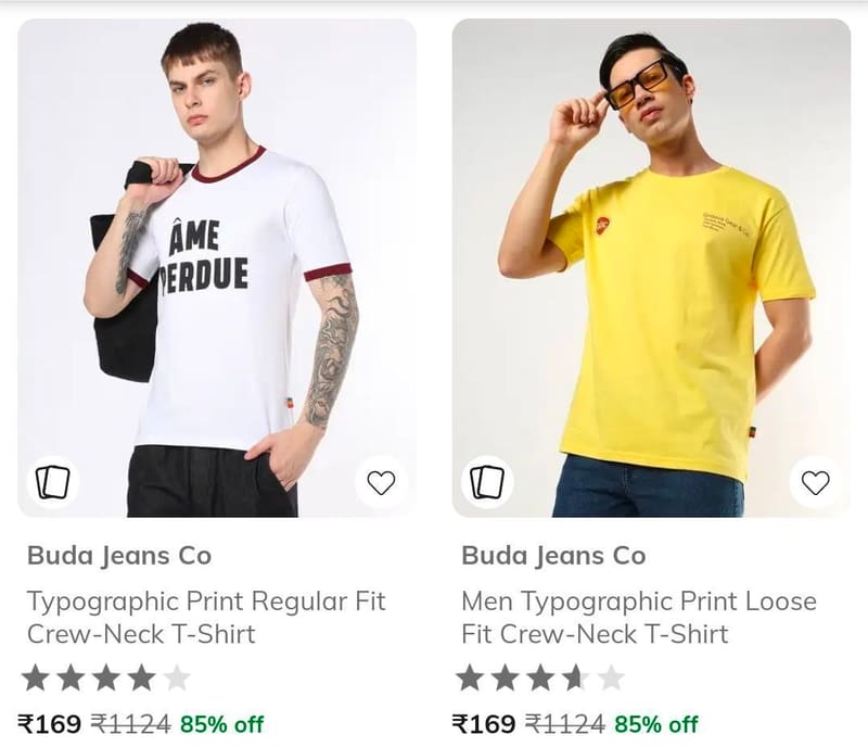 ✅Ajio |  Upto 85% Off On Buda Jeans Co Clothing.