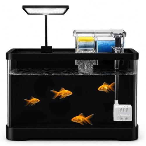 🛒 Buraq Pets Fish Tank All in One Kit | Bio Top Filter & WRGB LED Light