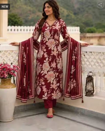 🔥 MYRIE Women Floral Print 3-Piece Kurta Set 👗