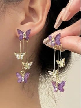🔥 SZN Artificial Stones Studded Korean Drop Earrings 💎
