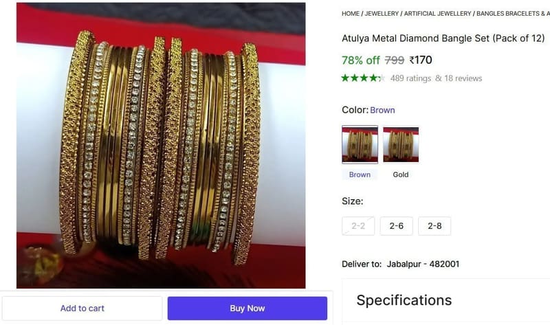🔥  Pack of 12 Bangles Set at ₹170