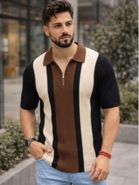 🔥 THE BEETEL HOUSE Men Colourblocked Polo T-Shirt 👕