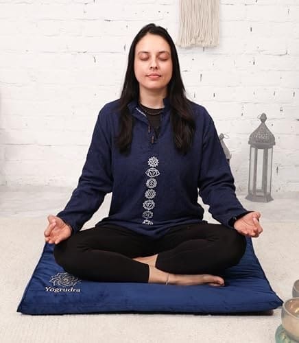 Meditation Mat - Cotton Filled Yoga and Meditation Pad | Med...