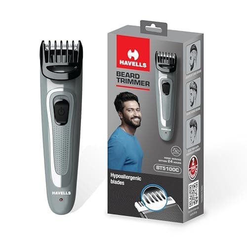 Havells Bt5100C Rechargeable Beard Trimmer with Hypoallergen...