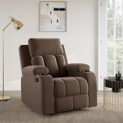 🛒 Amazon Brand - Solimo Pinnacle | Single Seater Sofa Recliner | Manual Recliner (Velvet_Brown)