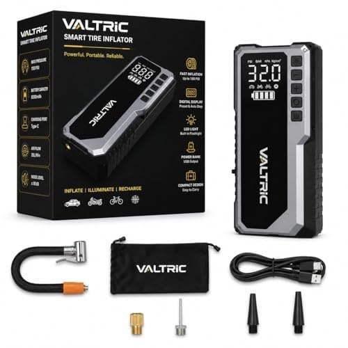 Cordless Tyre Inflator Air for Car and Bike 5200mAh with Dig...