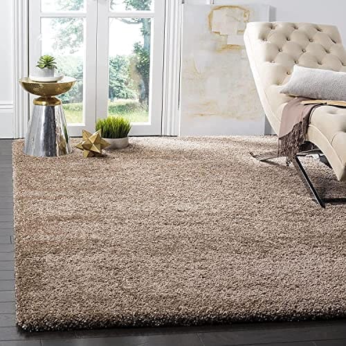 🛒 Carpet collection Shaggy Modern Rug Soft Handwoven Plain California Premium Shag Collection With 2X4 Feet(60 X 120 Cm) Plain Color 5 Cm Pile Height For Living Room|Home & Bedroom, Rectangular, Beige