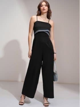🔥 ESPYR By Tokyo Talkies Women Colorblocked Layered Wide Leg Jumpsuit 👗