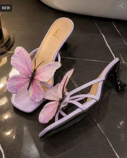 🔥 JM LOOKS Women Butterfly Kitten Heels Sandal 👡