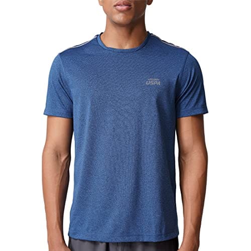 🛒 U.S. POLO ASSN. Men's Reflective Logo Polyester I712 Regular Fit T-Shirt - Pack of 1 (Navy Mel S)