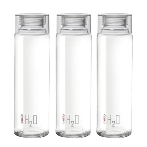 Cello H2O Unbreakable Premium Edition Bottle, 1 Litre, Set o...